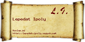 Lepedat Ipoly névjegykártya